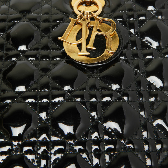 DIOR Black Cannage Patent Leather Large Lady  Tote - Picture 6 of 8